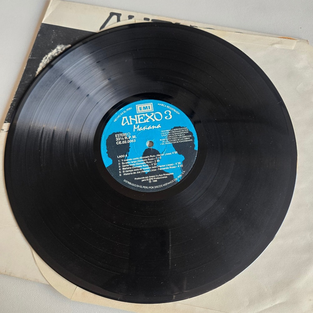 Anexo 3 Mañana 1988 Vinyl LP EMI Peru Rock Pop Gatefold - Picture 4 of 8
